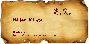 Májer Kinga névjegykártya