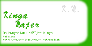 kinga majer business card